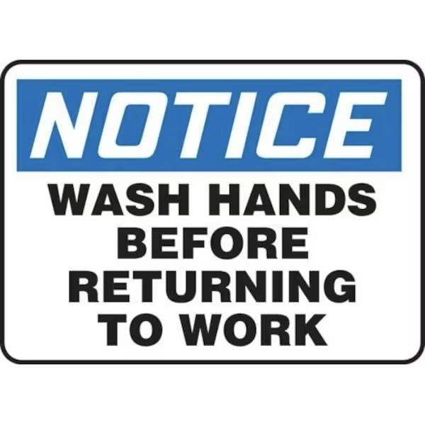 Accuform OSHA NOTICE Safety Sign WASH HANDS MRST822XP MRST822XP - main